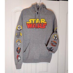 Star Wars Fifth Sun Graphic Hoodie Unisex Size M Gray Active Darth Vader Yoda